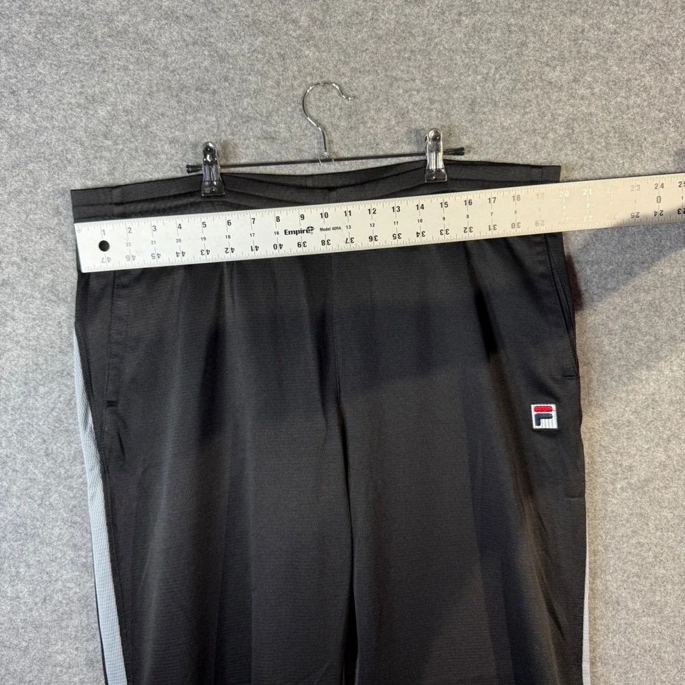 Fila Men's‎ Black Athletic Track Pants with White Stripe Side Size 3XL